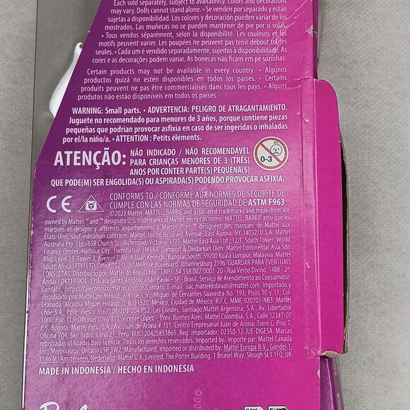 Barbie Fashionistas Doll #216 with Tall Body, Black Straight Hair & Peach Dress - Picture 4 of 9